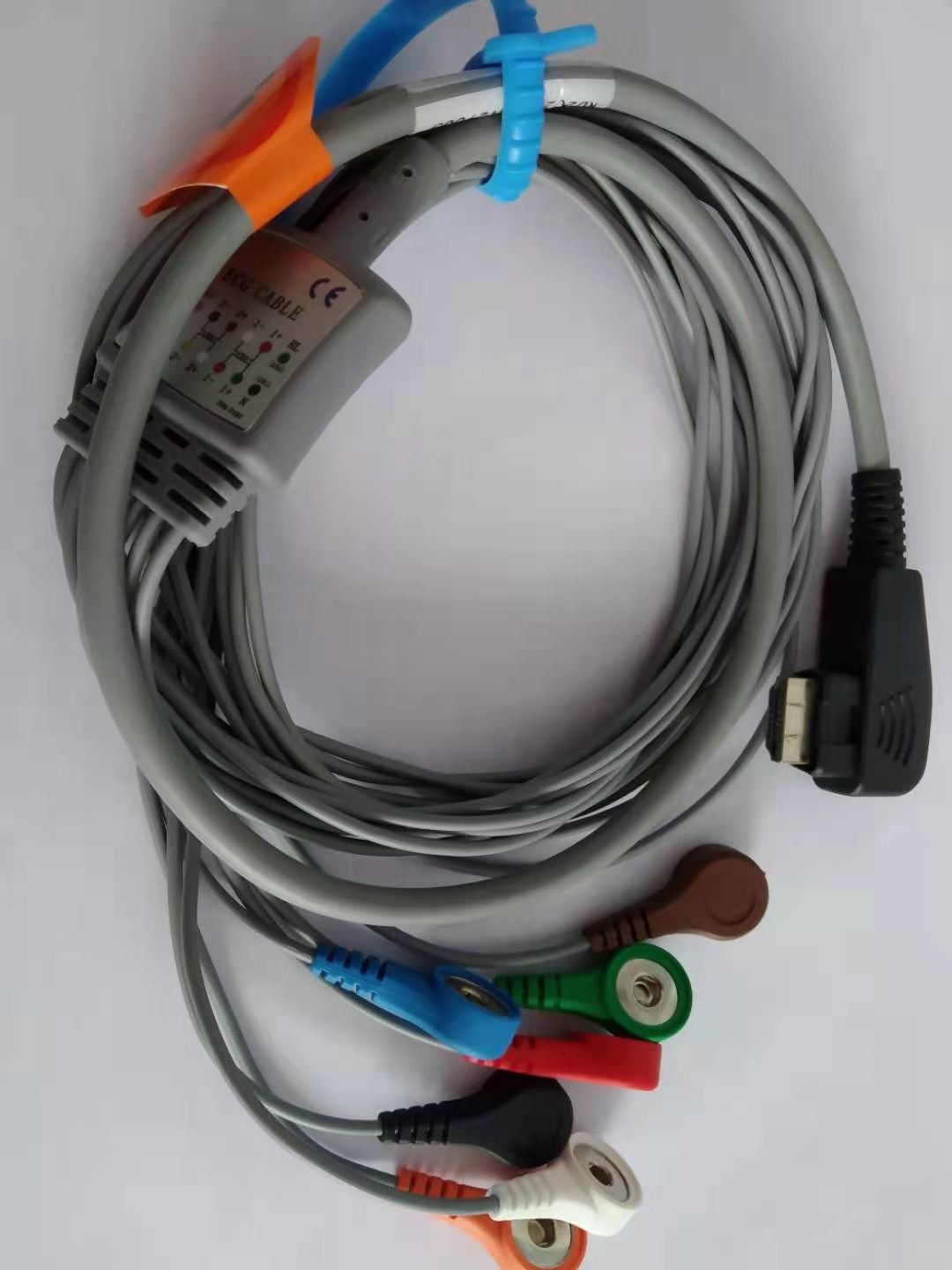 DMS300-3A IEC AHA Holter 7 Leads ECG Cable TPU 1m for Patient Moniter