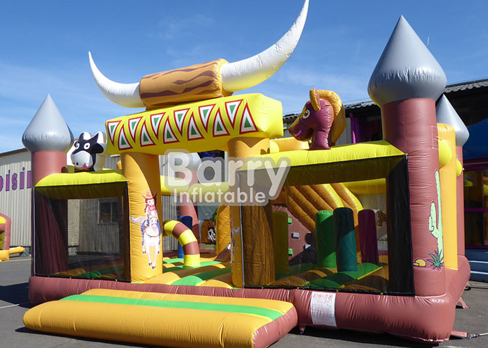 0.55mm PVC Kids Inflatable Outdoor Playground / Toddler Bounce House