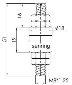 20180150 series 20180150 Series Single 50A High Current Slip Ring slip ring Drawing 