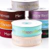 Buy cheap Colorful Fabric Christmas Ribbon Custom Printed Logo 100% Polyester Material from wholesalers