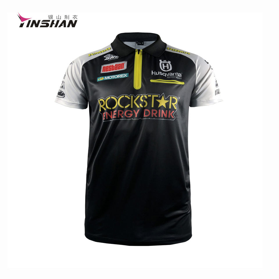 Custom Logo Printing Shirts for Adults Short Sleeve Breathable Sport in Summer Black
