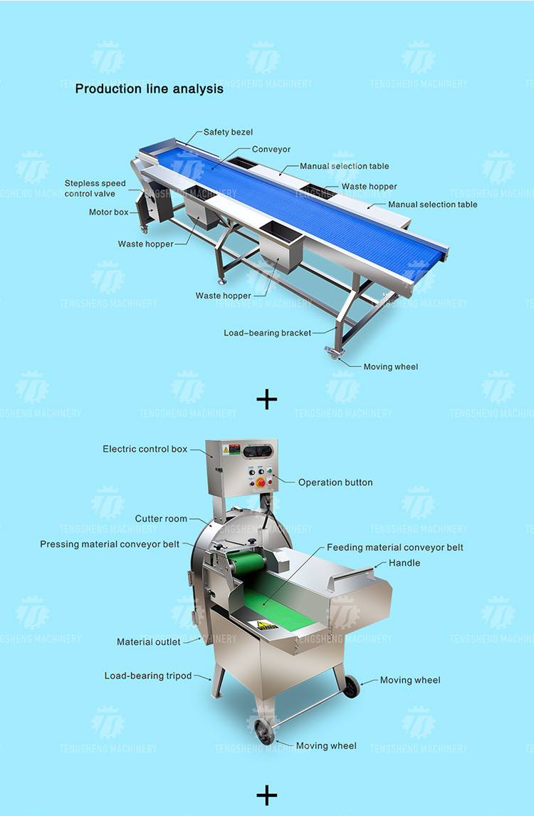 Automatic Vegetable And Fruit Production Line Selection Cutting And Washing Machine