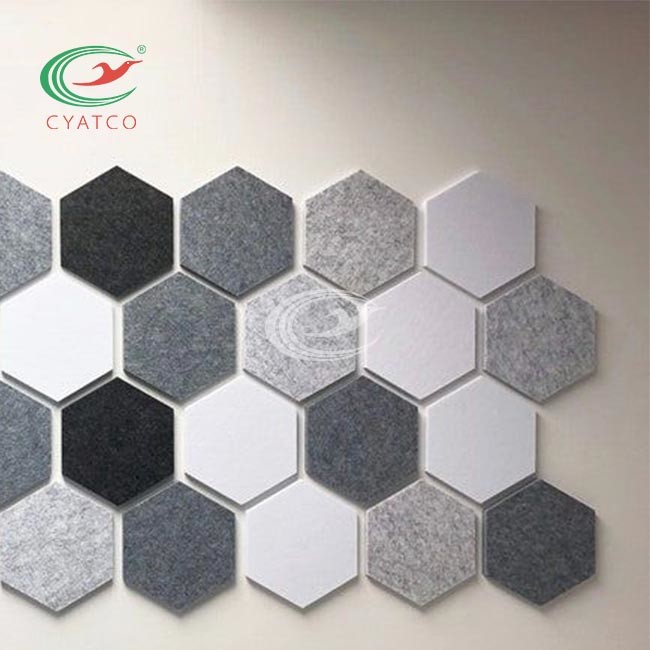 Fashionable Hexagon Acoustic Panels Multiple Colour Polyester Acoustic Panel