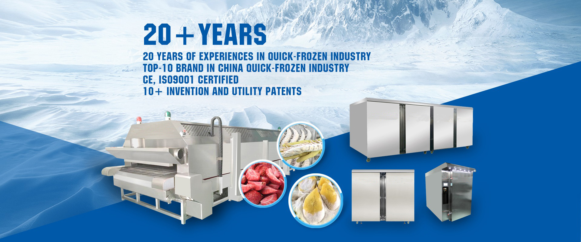 Quick Freezing Blast IQF Tunnel Fish Fillet Food Freezing Machine
