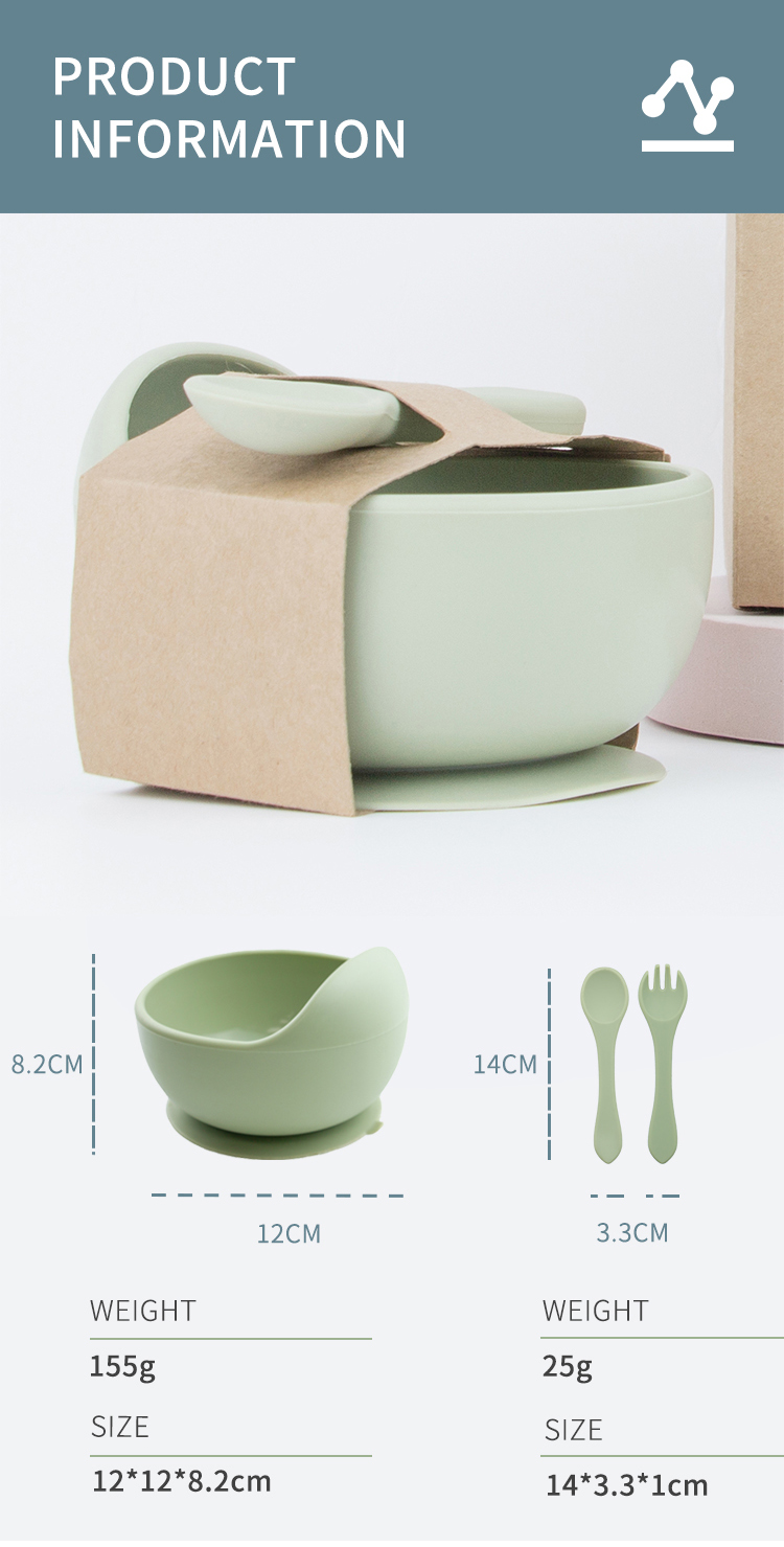 Non Toxic Suction Silicone Baby Bowls BPA Free For Toddler Baby Eating