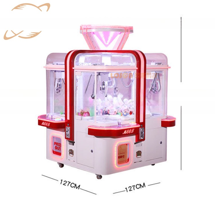 Dreamland 4 players catch boutique grab gift mini plush toy claw crane machine coin operated claw game machine