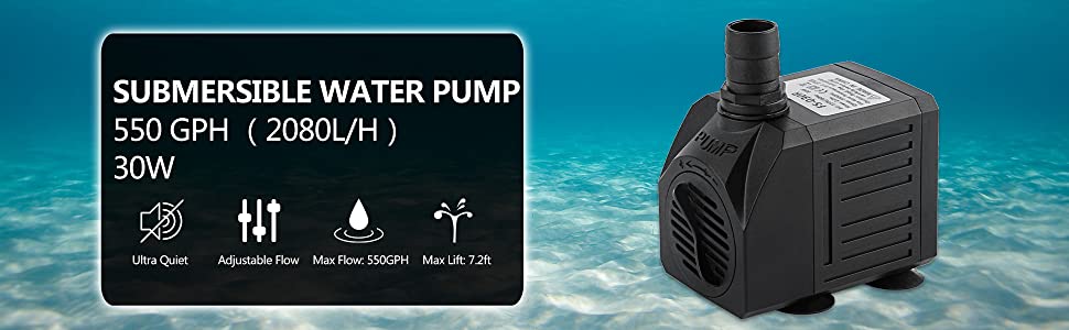 Aquarium Submersible Water Pump For Hydroponics Garden Waterfall Pond Fountain