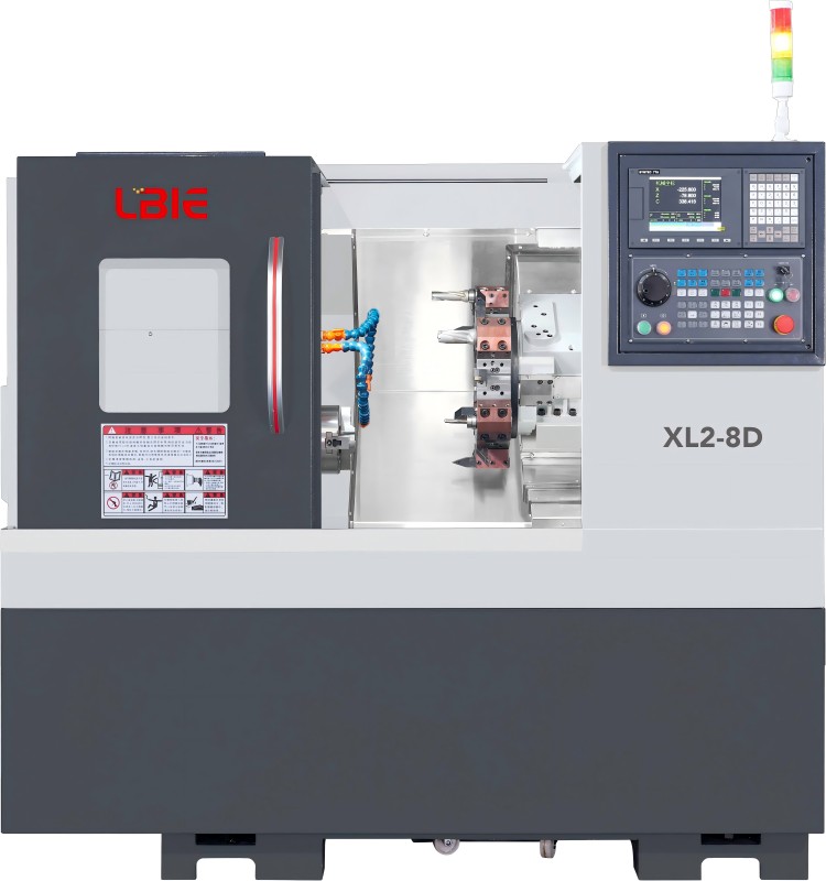 Slant Bed CNC Turret Lathe With C Axis Live Tooling Collet Chuck