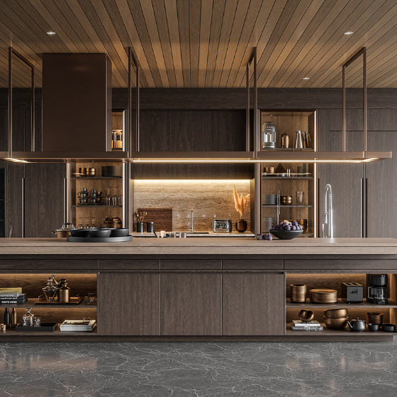 Custom Modern Furniture Kitchen Dining Room Cabinet Wood Veneer Door Panel Kitchen Wall Cabinet