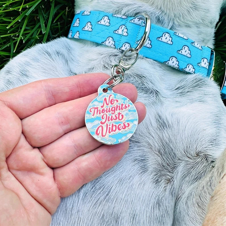 Custom Logo Engraved Laser Retro Boho Pet Tag Personalized Qr Code Dog Id