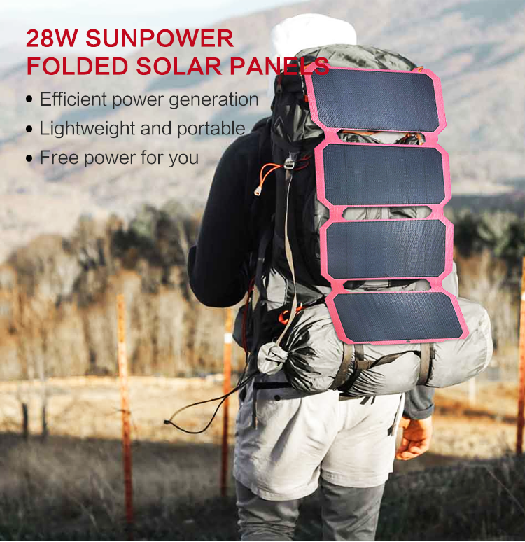 28W Mini Mono ETFE Flexible Solar Panels Waterproof 6.6V For Outdoor Camping Hiking