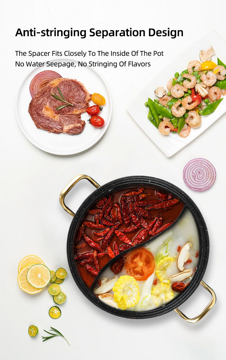 New Arrival Soup & Stock Pot Induction Cookware Kitchen Pots 304 Stainless Steel Hot Pot With Divider