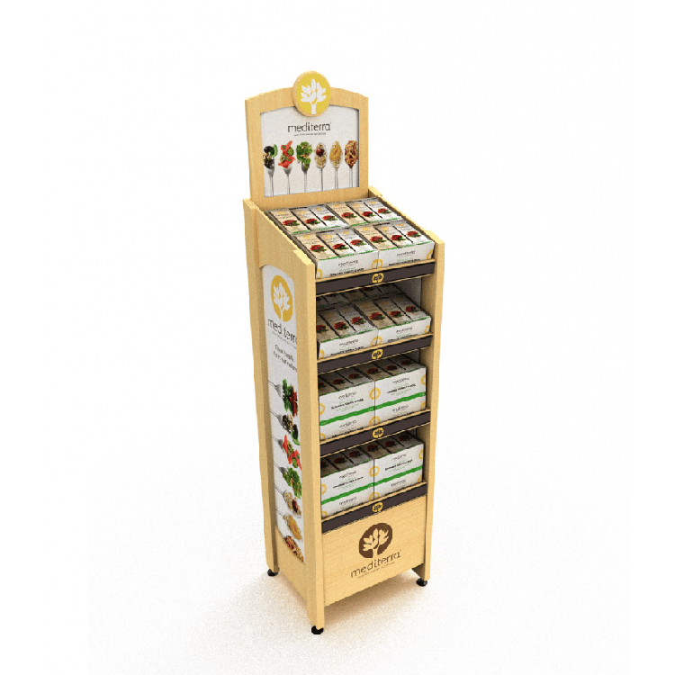 Pinewood Pop Pos Display Candy Display Stand With Levelers For Candy Stores