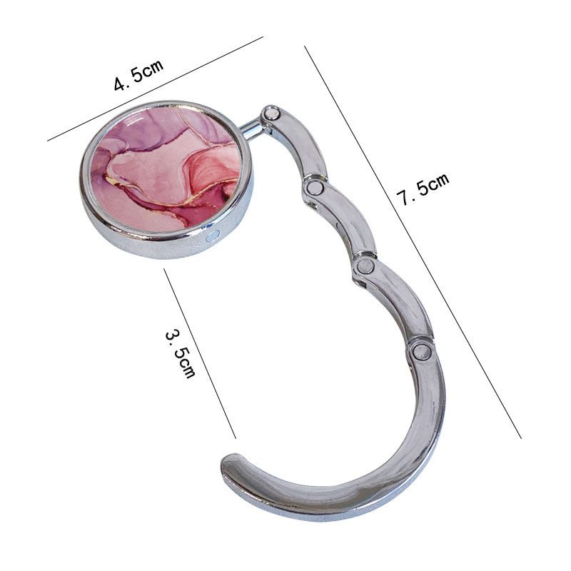 Custom Foldable Purse Hook Zinc Alloy Womens Bag Table Hanger