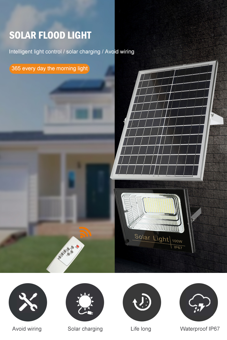 LED solar flood light