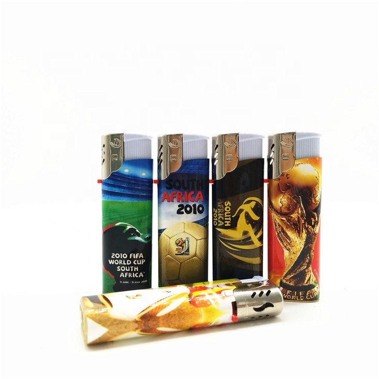 High Quality Cigarette Windproof Lighter with Football Wrapping Paper