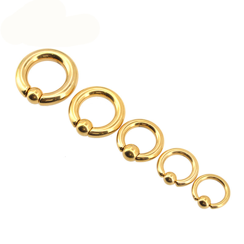 BODY PUNK Piercing Earring Ring Ear Stretcher Expander Weights BCR Gold Captive Ball Closure Nose Septum Ring 2.5mm 4mm