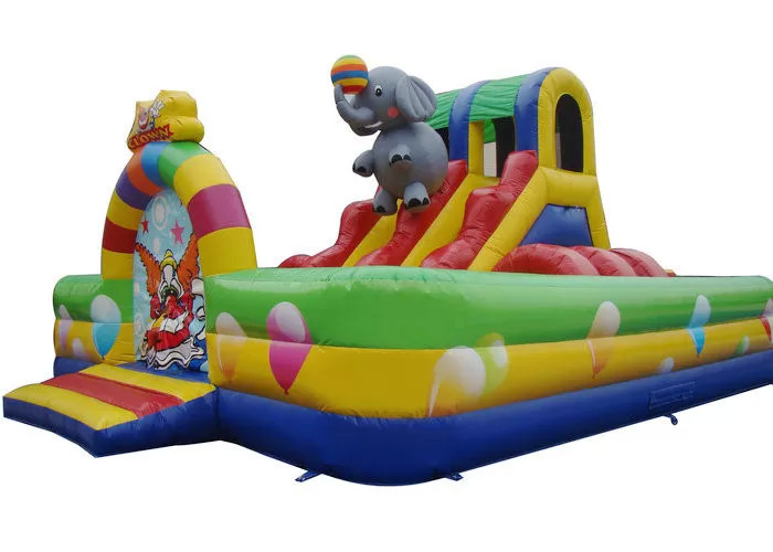 Double Stitching Inflatable Obstacle Courses Elephant Bounce House