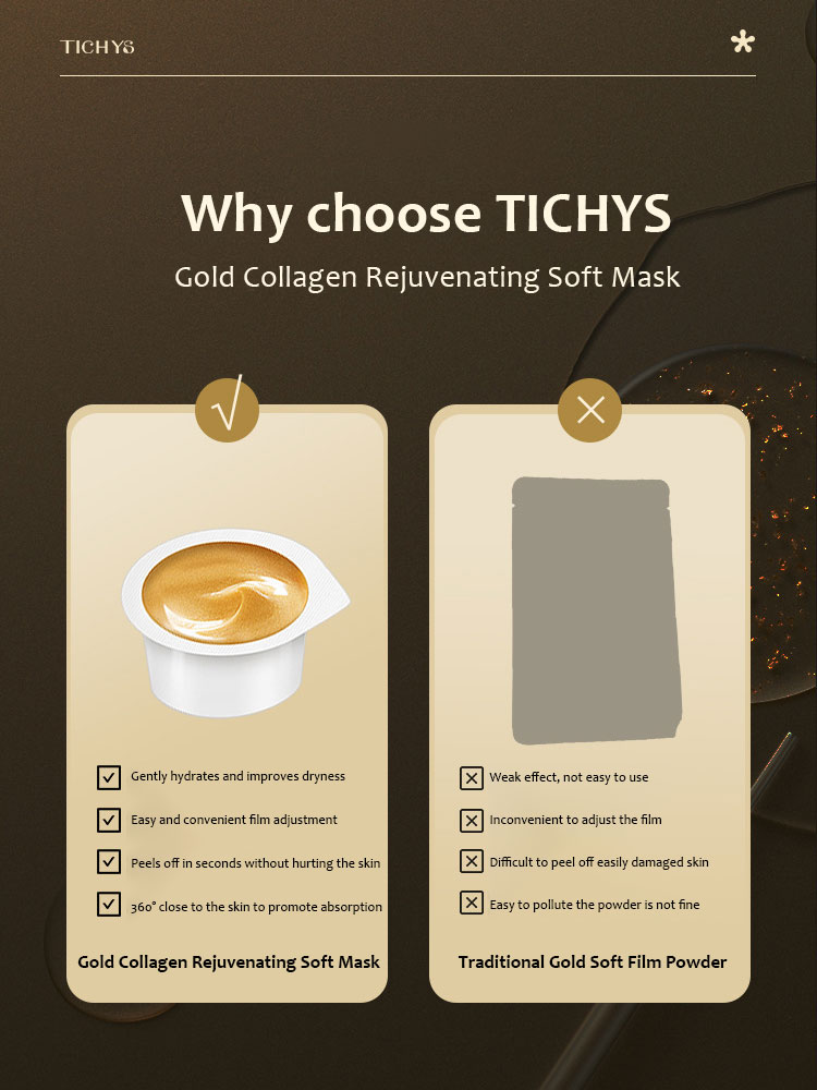 Gold Collagen Hydrogel Facial Mask Deep Anti-Aging Moisturizing Improves Wrinkles and Fine Lines Tighens Skin