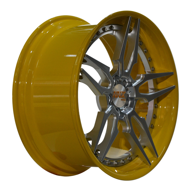 factory direct custom 18 to 22 inch aluminum yellow brushed car forged wheels
