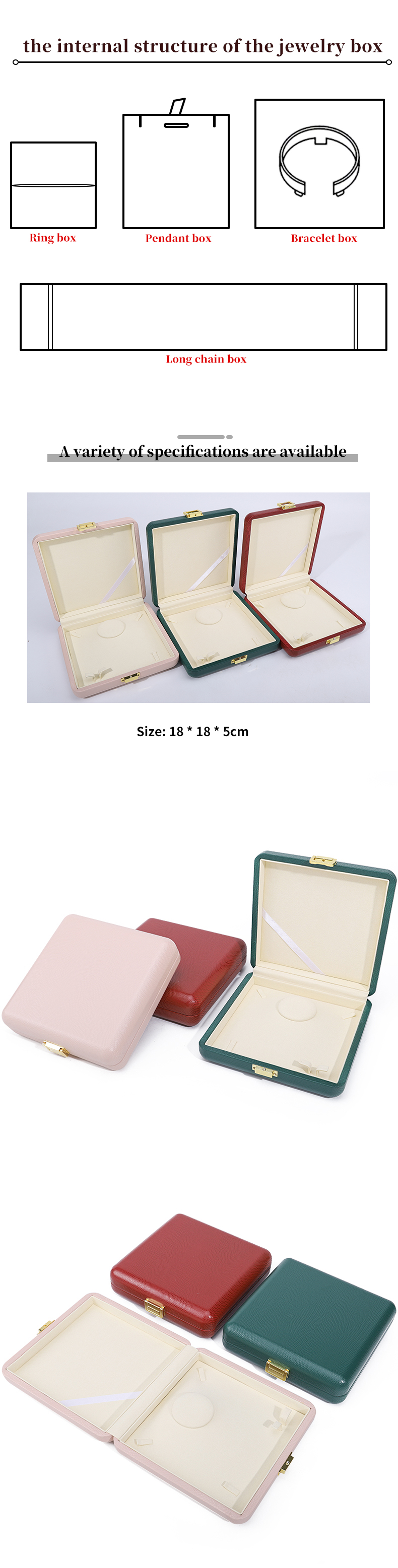 Spacious Space Faux Leather Luxury Organizer Handy Travel Jewelry Case with Clasps Fasten