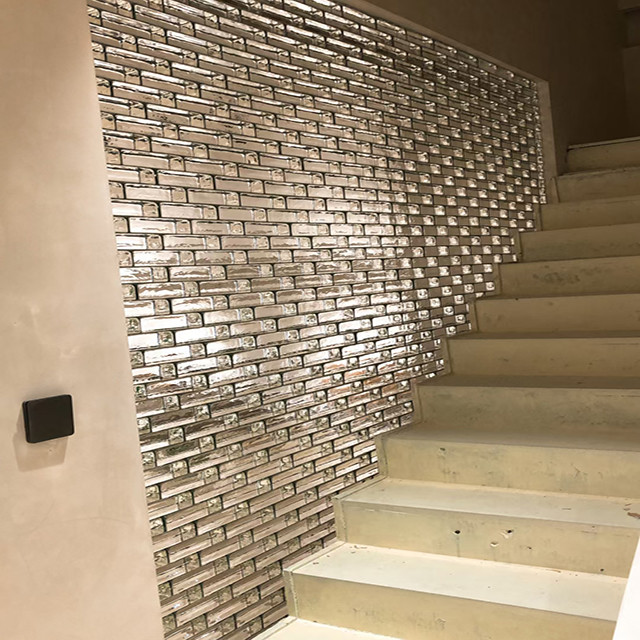 Clear Ice Textured Glass Bricks With Grooved Card Slots Customizable Color Crystal Glass Blocks