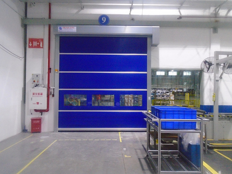 Exterior Wind Load Area High Speed Rolling Door With Absolute Encoder 1.2mm PVC