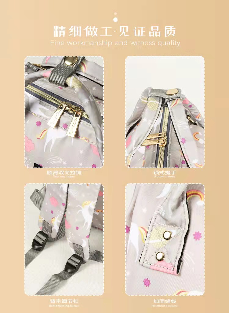 Fashion Backpack Multi-functional Print Mother Bag Large Capacity Baby Diaper Bag With Stroller Strap For Mom
