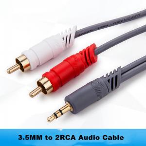 Buy cheap 3.5mm to 2RCA Audio Cable for DVD Headphone PC Home Theater Audio Cable for Speaker Signal Sable Male Y Splitter product