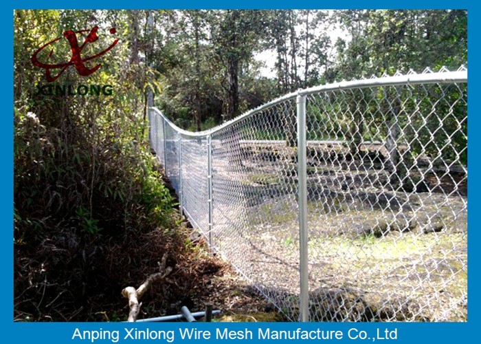Decorative School Playground Galvanized Chain Link Wire Fence , Chain Wire Fencing