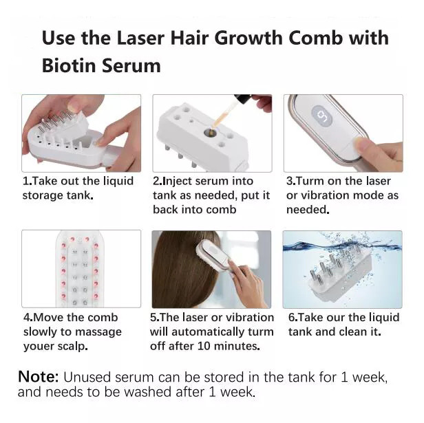 Top Selling Hair Portable Rechargeable Laser Hair Care Comb Hair Growth Care Treatment Vibration Massage Laser Comb