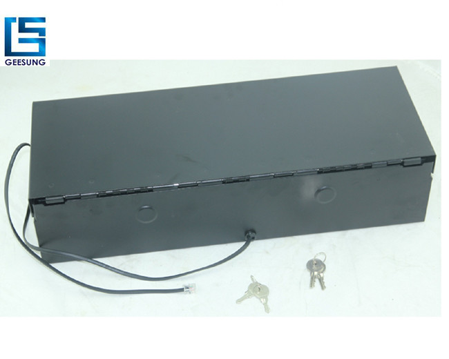 Black Mini RoHS 6V 12V POS Cash Drawer Flip Top Metal Cash Box