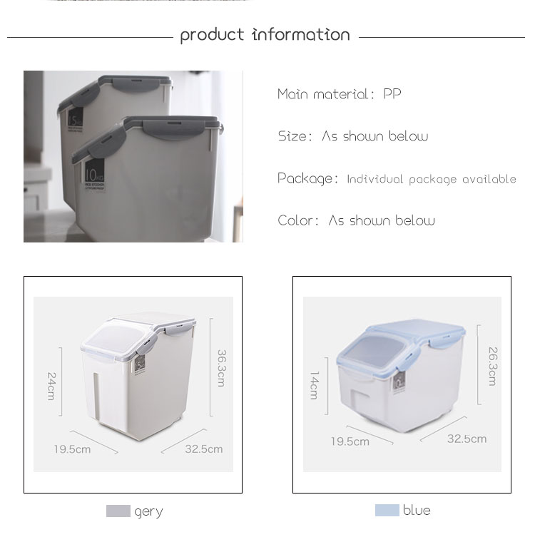 Sealed 10kg Storage Container Airtight Rice Container 5kg White