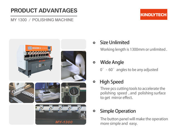 3KW 1.3m/Min Diamond Edge Acrylic Polishing Machine CE approved