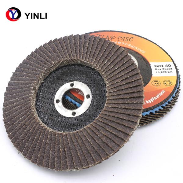 115mm Aluminum Flap Disc Abrasive Tools Brown Sand For Wood