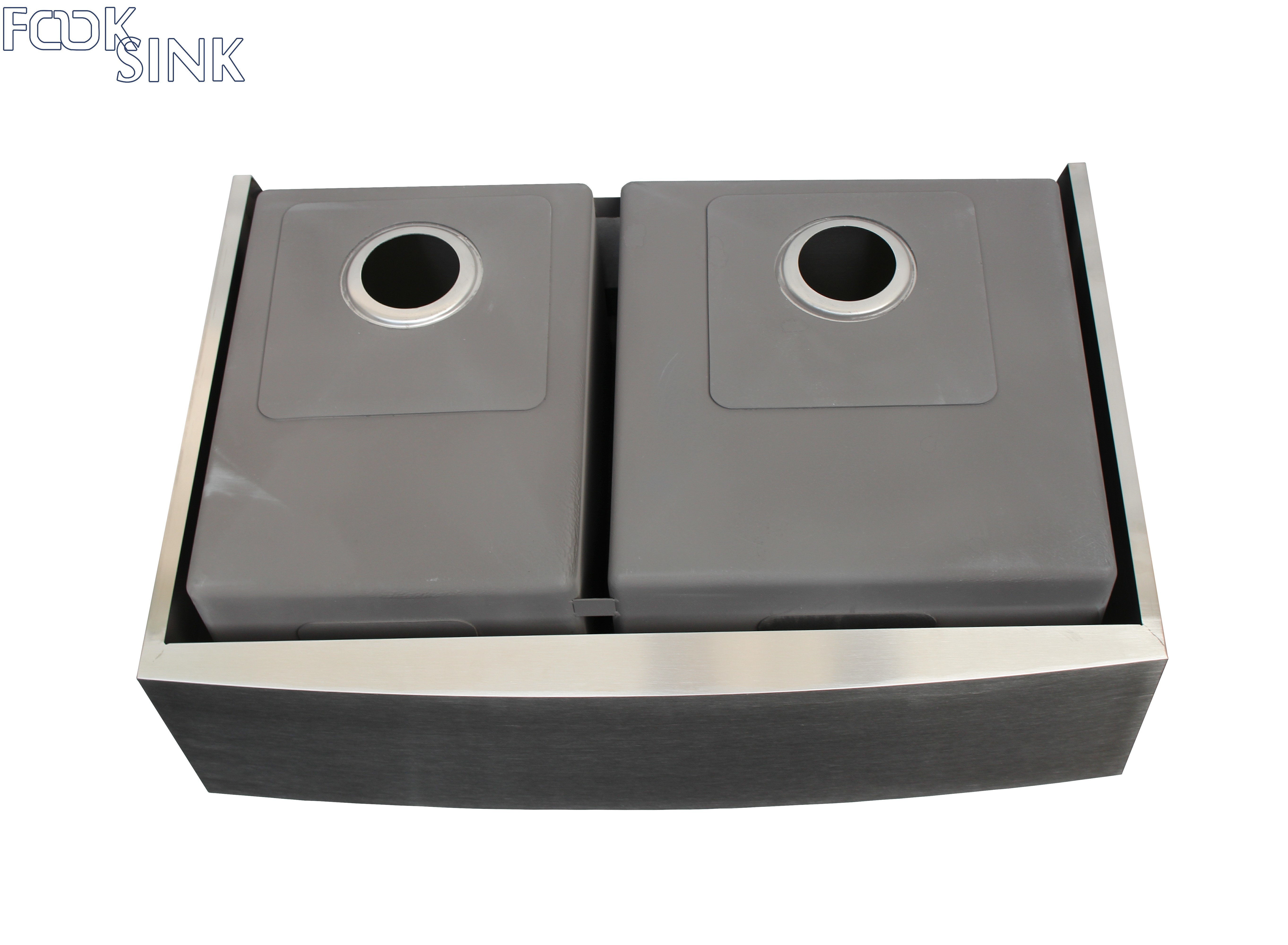Farm Apron Stainless Steel Kitchen Sink Double Bowl Polished Finished