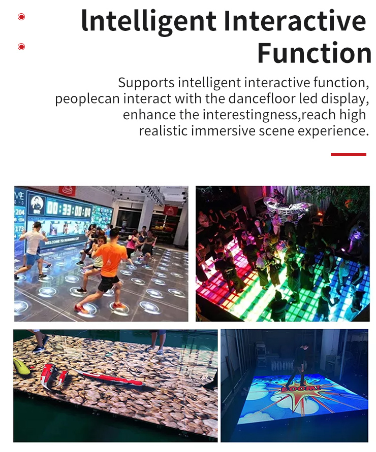 P3.91 P4.81 P6.25 Interactive LED Dance Floor Advertising Capacitive