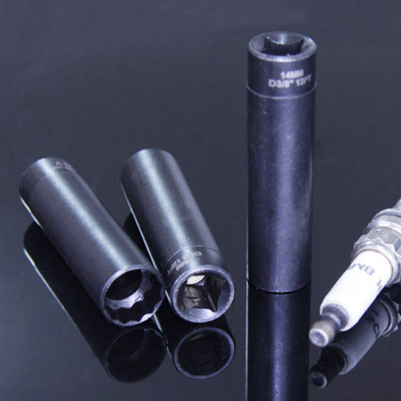 Black Coating 12 Point 3/8" Dr 14mm Super Thin Walled Magnetic Spark Plug Socket for BMW & MINI