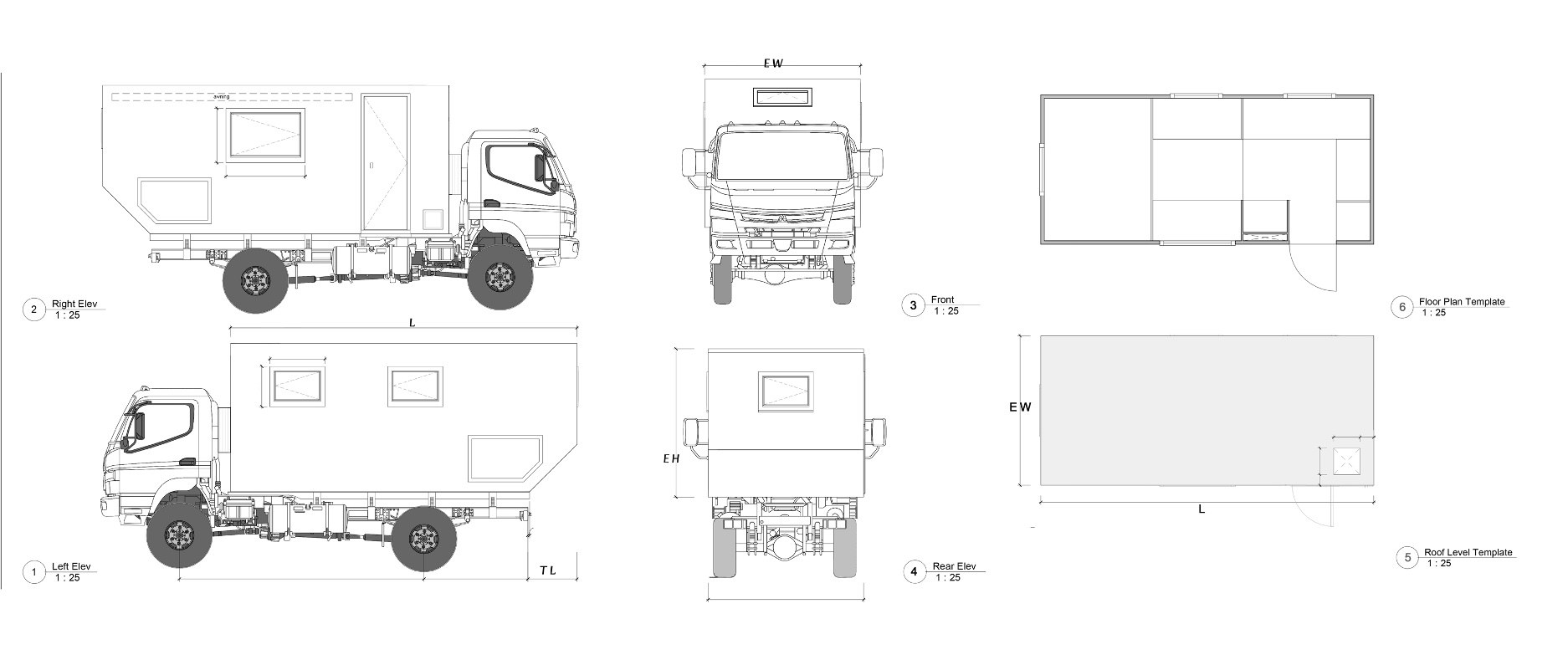 Customizable FRP Motorhome Truck Camper Shells with Glassfibre Reinforced Polyester