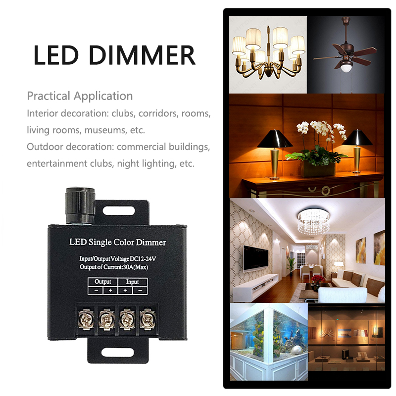 Iron Case Single Color LED Dimmer 30A High Power Dimmable Constant Voltage