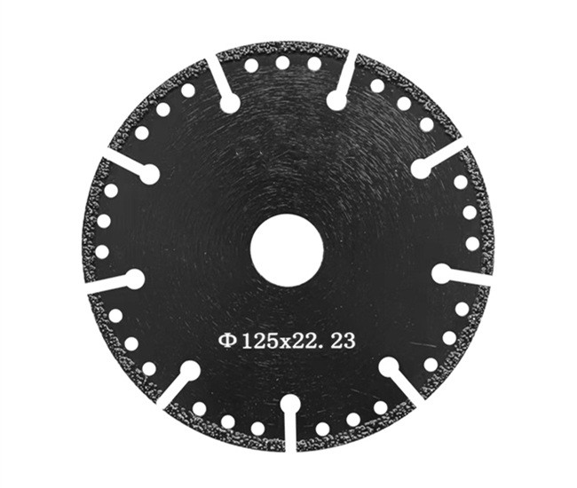 Vacuum Brazed 5 Inch Cutting Black Diamond Saw Blades 8mm Segment
