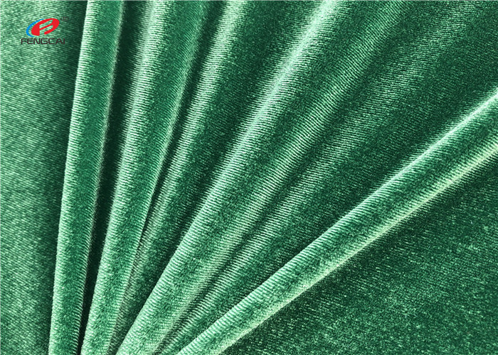 Shiny Green Warp Knitted Polyester Elastane Fabric For Garment Dress Blanket