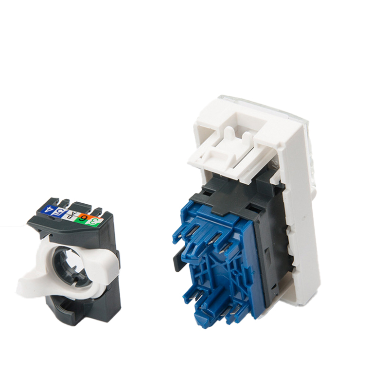 Exact Cables OEM Networking Rj45 Cat6 45*22.5 French Type UTP Single Keystone Jack