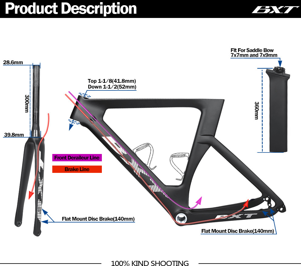 Full Carbon Fiber Bicycle Frame 700C Road Bike Frame Di2 Mechanical