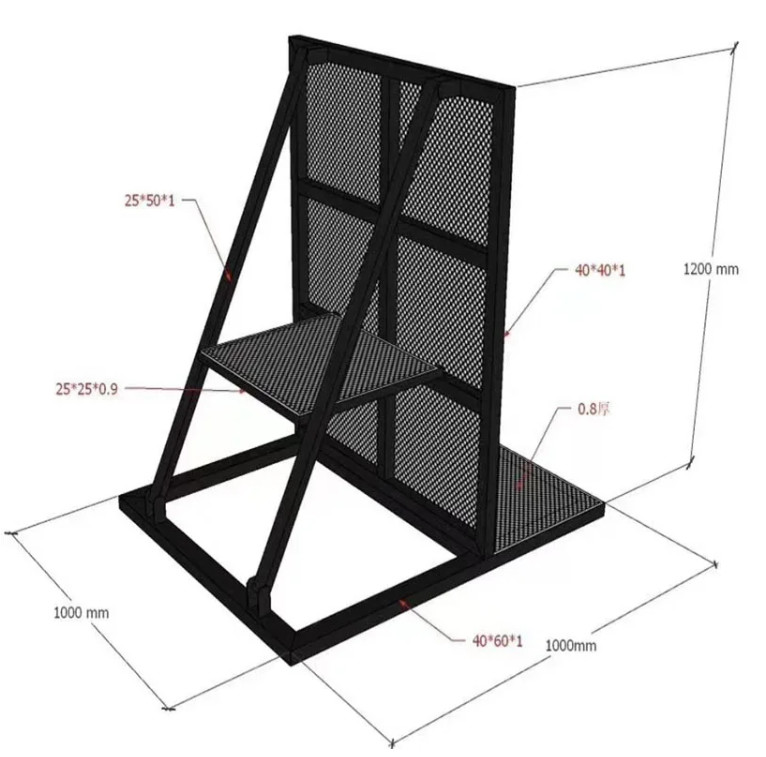 Black Folding Explosion Proof Barrier 1.5M Concert Crowd Barriers