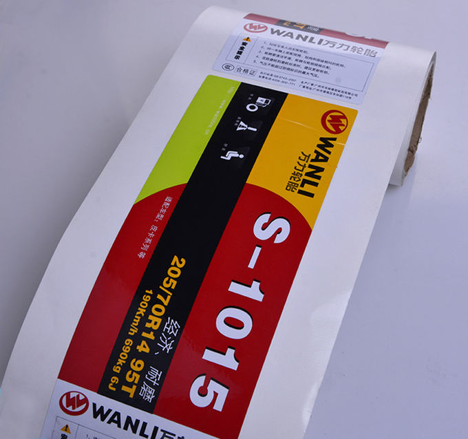 Super strong adhesive heat resistant rubber tyre sticker printing custom
