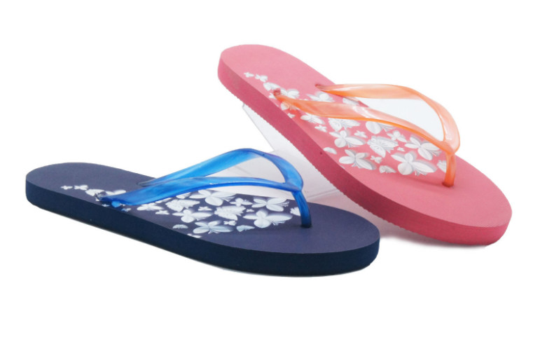 Sparkle Women PE Slipper Thong Flower Flip Flop For Outdoor