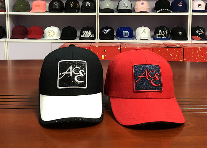 Different type of ACE brand custom design your own logo color 6panel red baseball caps hats