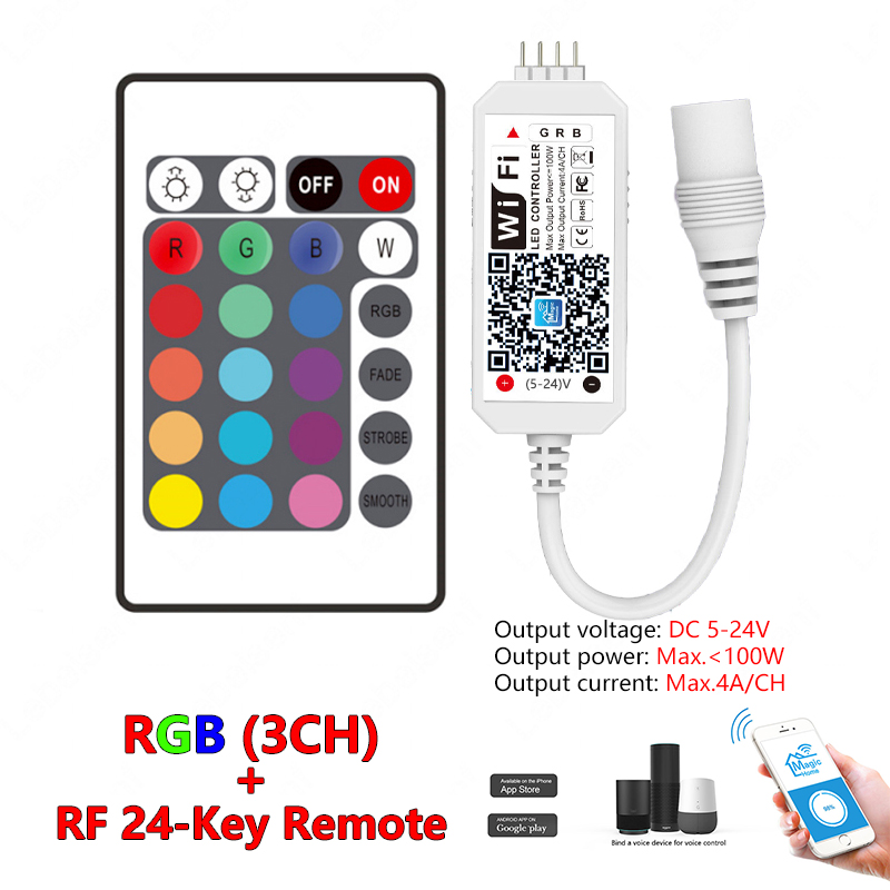 Mini Led Smart Controller Wifi Single Color Rgb Rgbw Remote Control App Voice Music For Smart Home