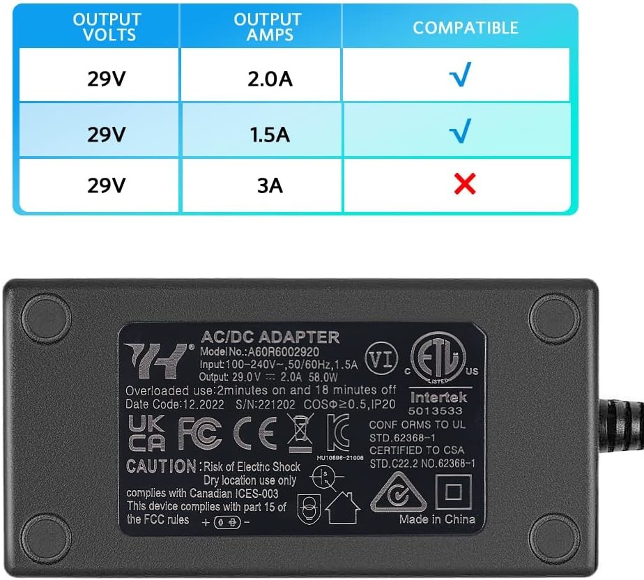 29V 2A Power Adapter Replacement For OKIN Limoss Pride Lazy Boy Kaidi Flexsteel Golden